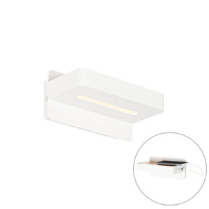 Moderní nástěnné svítidlo bílé včetně LED s USB - Ted