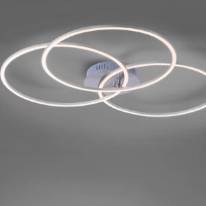 LED stropní svítidlo Ivanka, tři kruhy, ocel