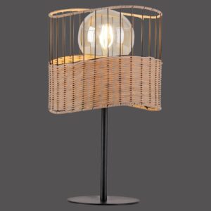Stolní lampa Reed ze dřeva a kovu