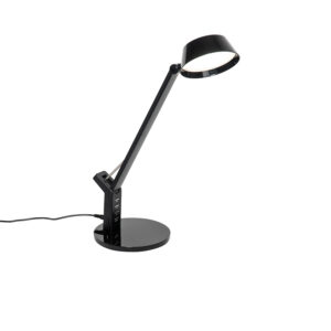 Designová stolní lampa černá včetně LED s USB připojením - Edward