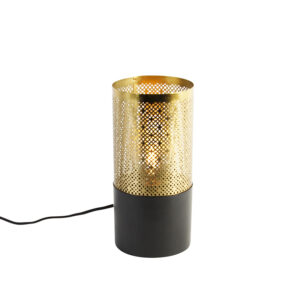 Industriální stolní lampa černá se zlatou - Raspi