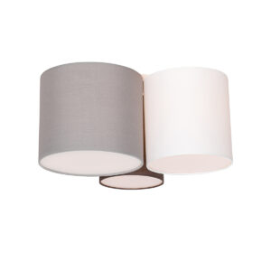 Plafondlamp wit grijs en bruin 3-lichts – Multidrum