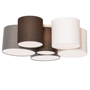 Plafondlamp wit grijs en bruin 6-lichts – Multidrum