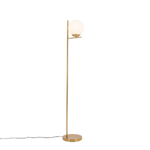 Stojací lampa ve stylu Art Deco zlato a opálové sklo – Flore