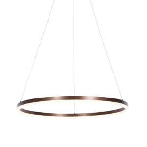 Design ring hanglamp brons 80 cm incl. LED en dimmer – Anello