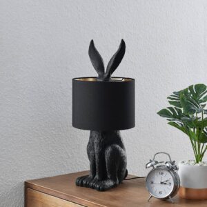 Lindby Lorentina stolní lampa, zajíc, černá