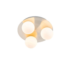 Moderne badkamer plafondlamp staal 3-lichts – Cederic