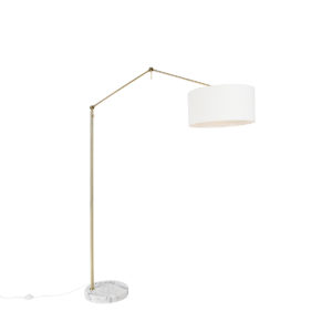 Moderní stojací lampa zlatá se stínidlem bílá 50 cm nastavitelná – Redaktor