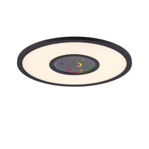 Stropní svítidlo černé včetně LED RGBW s dálkovým ovládáním – Plamen