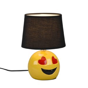 Stolní lampa Lovely, Ø 18 cm, žlutá/černá