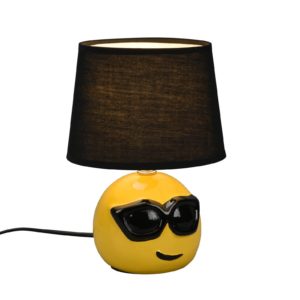 Stolní lampa Coolio, Ø 18 cm, žlutá/černá