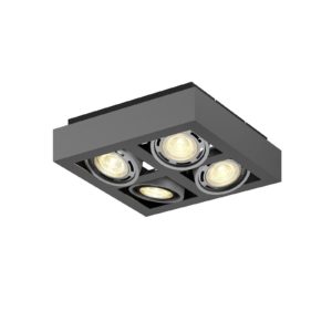 LED stropní osvětlení Ronka 4zdrojové čtverec šedé