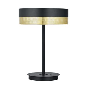 LED stolní lampa Mesh ze železa, černá/zlatá