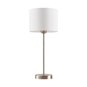 Bílá stolní lampa Annatina s textilním stínítkem