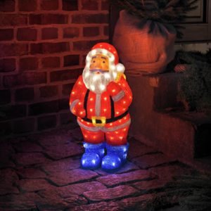 LED dekorace Santa Claus pestrá IP44 výška 55 cm