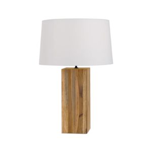 Stolní lampa Dallas dřevěný podstavec tvaru kvádru
