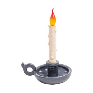 LED deko stolní lampa Grimm Bugia tvar svíčky šedá