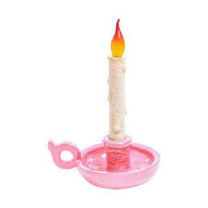 LED deko stolní lampa Grimm Bugia svíčka růžová
