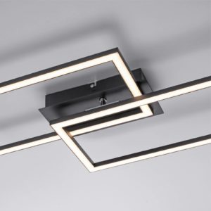 LED stropní světlo Iven, černá, 54x31cm