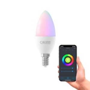 Calex smart LED svíčka E14 B35 4,9W CCT RGB