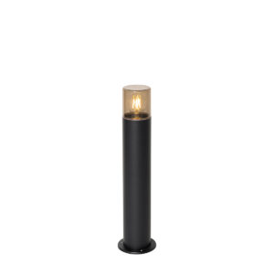 Stojací venkovní lampa černá s kouřovým stínidlem 50 cm - Odense