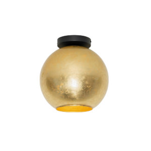 Designové stropní svítidlo černé se zlatým sklem – Bert