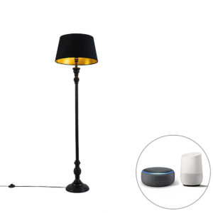 Chytrá stojací lampa se stínidlem 45 cm černá včetně Wifi A60 – Classico