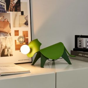 Lucande Idalina LED stolní lampa, drak, zelená