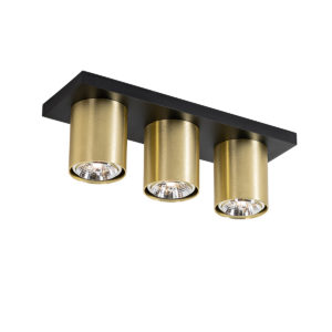 Moderní stropní bodové svítidlo černé se zlatým 3-světlem – Tubo