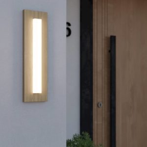 LED venkovní nástěnné světlo Bitetto vzhled dřeva