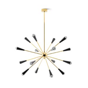 Stilnovo Sputnik LED závěsné světlo, zlatá/černá