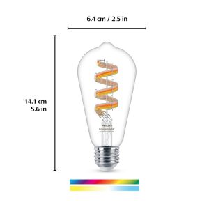 WiZ ST64 LED žárovka filament WiFi E27 6