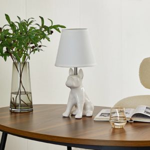 Lindby Herry stolní lampa pes v černé barvě