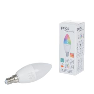 Prios LED svíčka E14 4,9W RGBW WLAN matná, 3ks