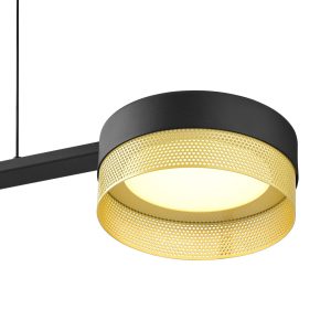 LED závěsné světlo Mesh 3x, stmívač, černá/zlatá