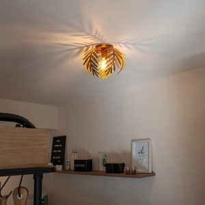 Vintage stropní lampa zlatá 24 cm – Botanica
