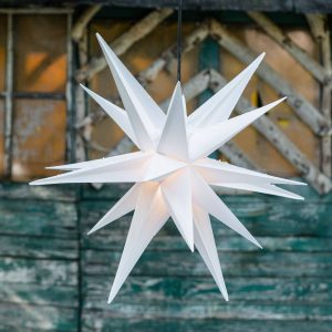 18cípá XL plastová hvězda venkovní – bílá