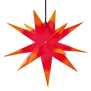 Hvězda XXL venkovní, 18cípá Ø 80 cm červená/žlutá