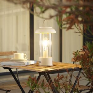 Nabíjecí stolní lampa Lindby LED Yvette, béžová, IP44
