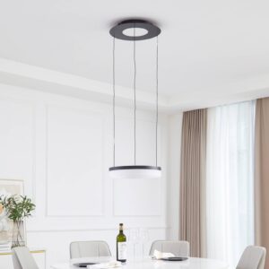 Lucande Squillo Smart LED závěsné světlo, černá, Tuya, RGBW
