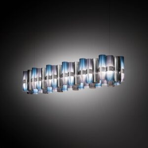 Závěsná lampa LED Slamp La Lollo modrofialová, 140 cm