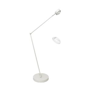 Stojací lampa Jyla, bílá, nastavitelná, čočka, 4200K