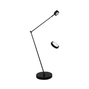 Stojací lampa Jyla, černá, nastavitelná, čočka, 3000K
