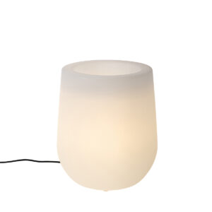 Venkovní stojací lampa květináč bílý včetně LED IP44 - Květináč