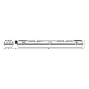 Svítidlo LEDVANCE Submarine PCR 60 G13 T8 840 2x7W odolné proti vlhkosti