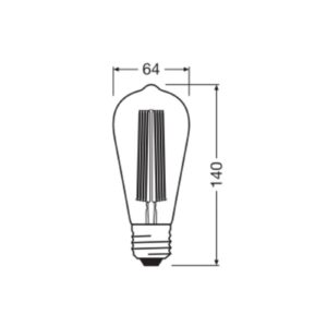 OSRAM LED Vintage 1906 Edison, šedá, E27, 11 W, 818, stmívatelná