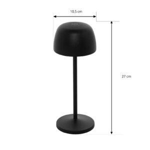 Nabíjecí stolní lampa Lindby Arietty LED, černá, sada 2 kusů