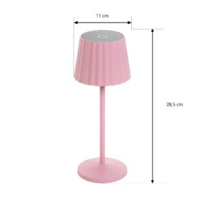 Nabíjecí stolní lampa Lindby Esali LED, růžová, sada 2 kusů
