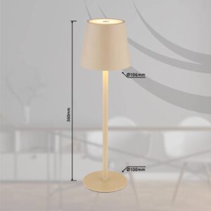LED dobíjecí stolní lampa Vannie, písková barva Výška 36 cm, CCT
